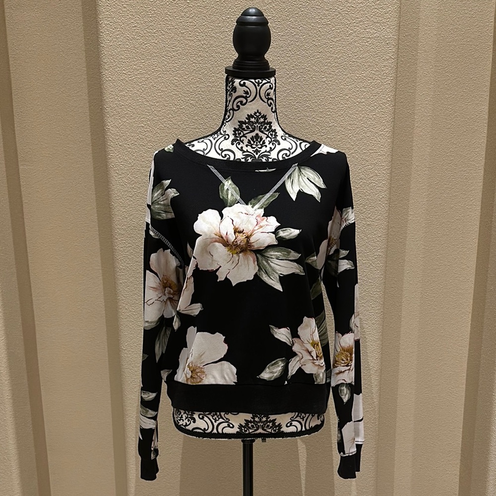 Floral Black Sweater